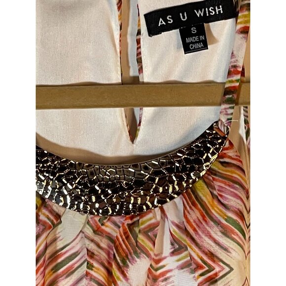 as u wish sleeveless dress embellished sheer elastic waist layered small READ - Picture 8 of 15